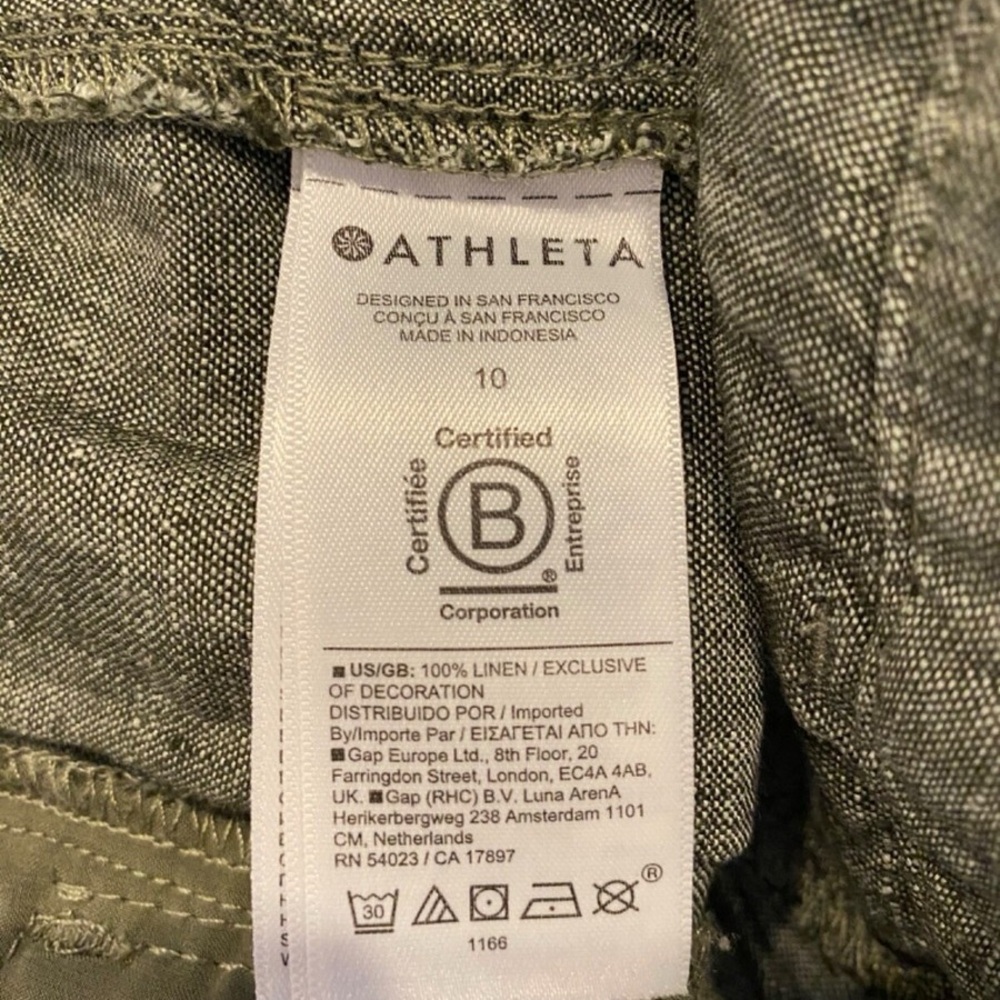Athleta Voyager Linen Pant in Aspen Olive Green - Size 10 - NWOT - Picture 11 of 11